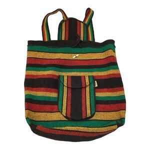 Artesanias Mr.‎ Pinzon Backpack Mexico Woven Drawstring Unisex Hobo Bag